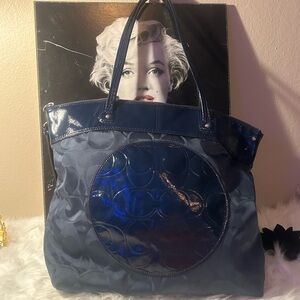 Coach Navy and Black Tote Bag